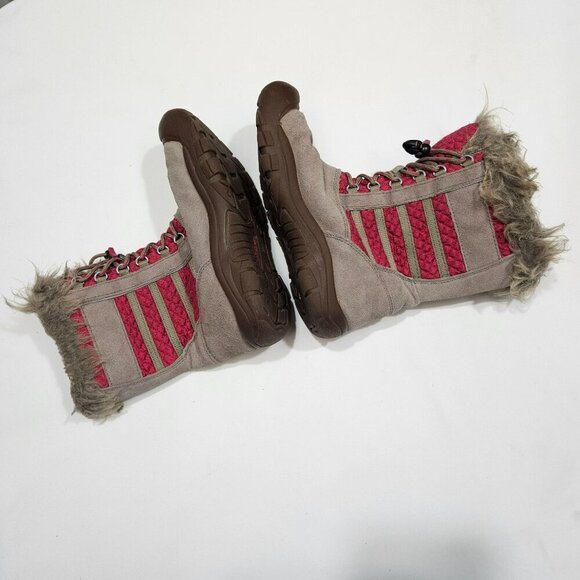 KEEN Kids Insulated Winter Boots Waterproof Slip on Pink Brown - Picture 7 of 14